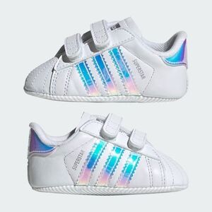 Adidas Superstar Crib Pre Walker baby girl shoes in white Iridescent